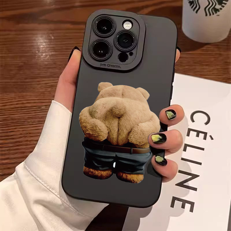 Phone Cases Funny - مضحك كول الدب سيليكون جراب هاتف