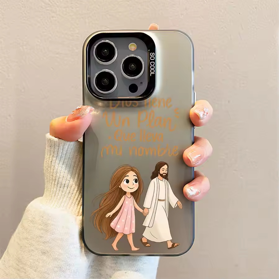 Phone Cases Cute Iphone 14 - جراب هاتف مطفأ اللمعة بتصميم فتاة