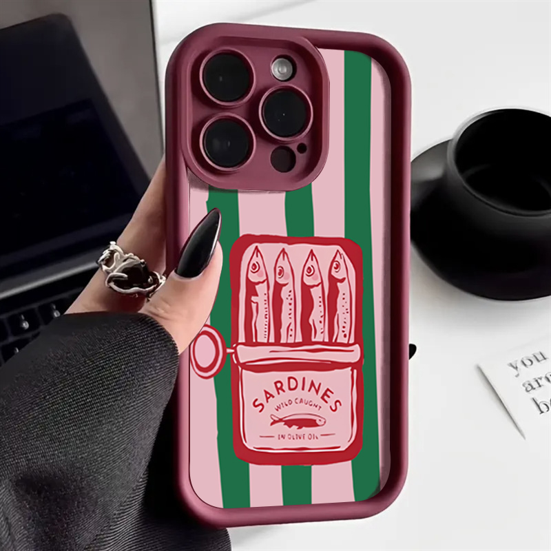 Phone Cases Funny - غطاء هاتف مخطط بتصميم علبة سردين