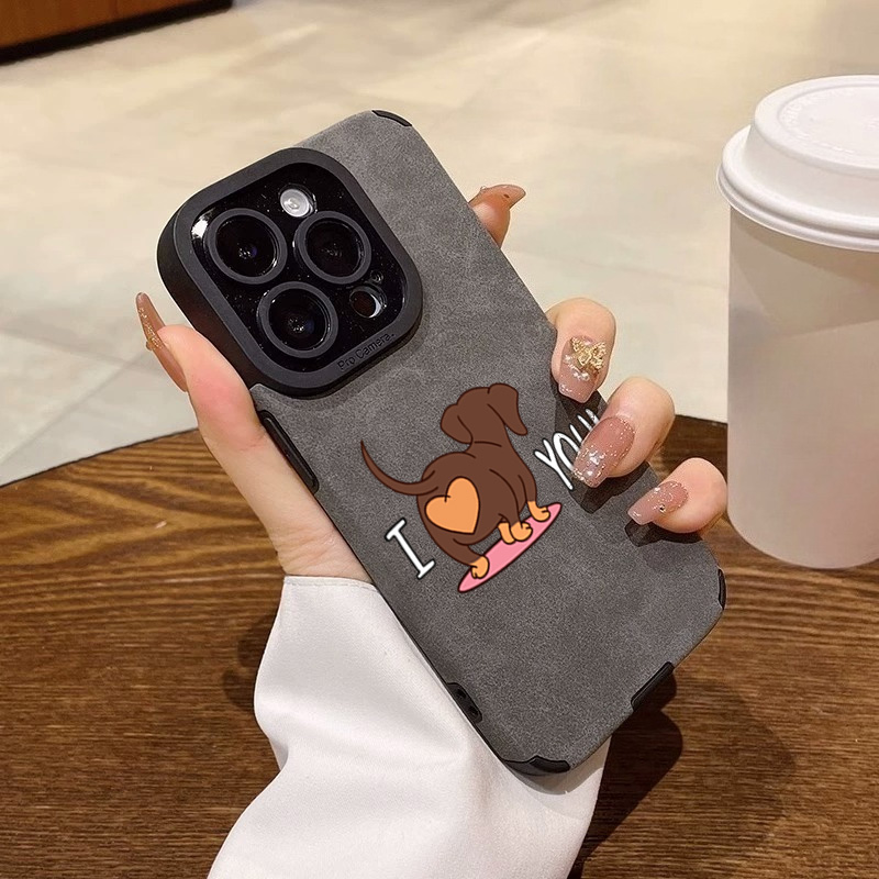 Phone Cases Cute Iphone 14 - لطيف الألماني القلب طباعة جراب هاتف
