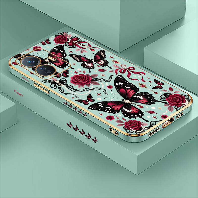 غطاء هاتف فاخر مزين بالزهور لف - مراجعة Phone Cases Vivo وسعره