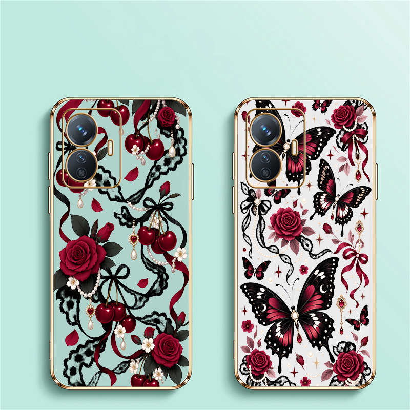 غطاء هاتف فاخر مزين بالزهور لف - مراجعة Phone Cases Vivo وسعره