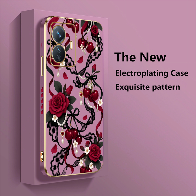 غطاء هاتف فاخر مزين بالزهور لف - مراجعة Phone Cases Vivo وسعره