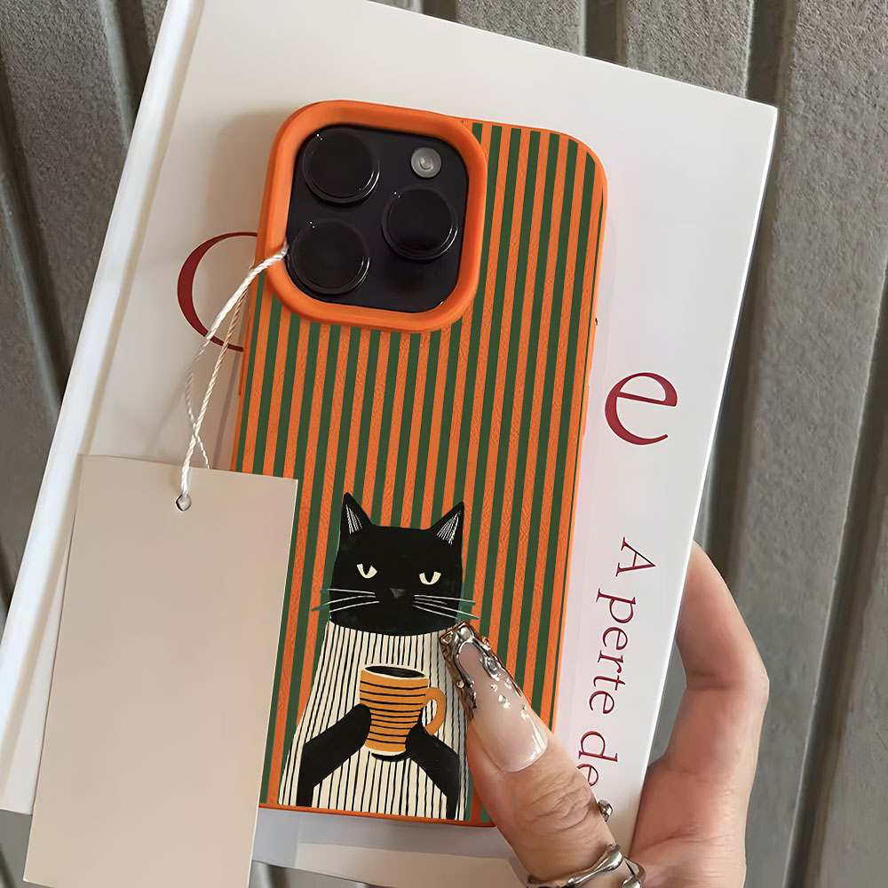 غطاء هاتف مضحك بنمط قطة وقهوة  - مراجعة Phone Cases Funny وسعره