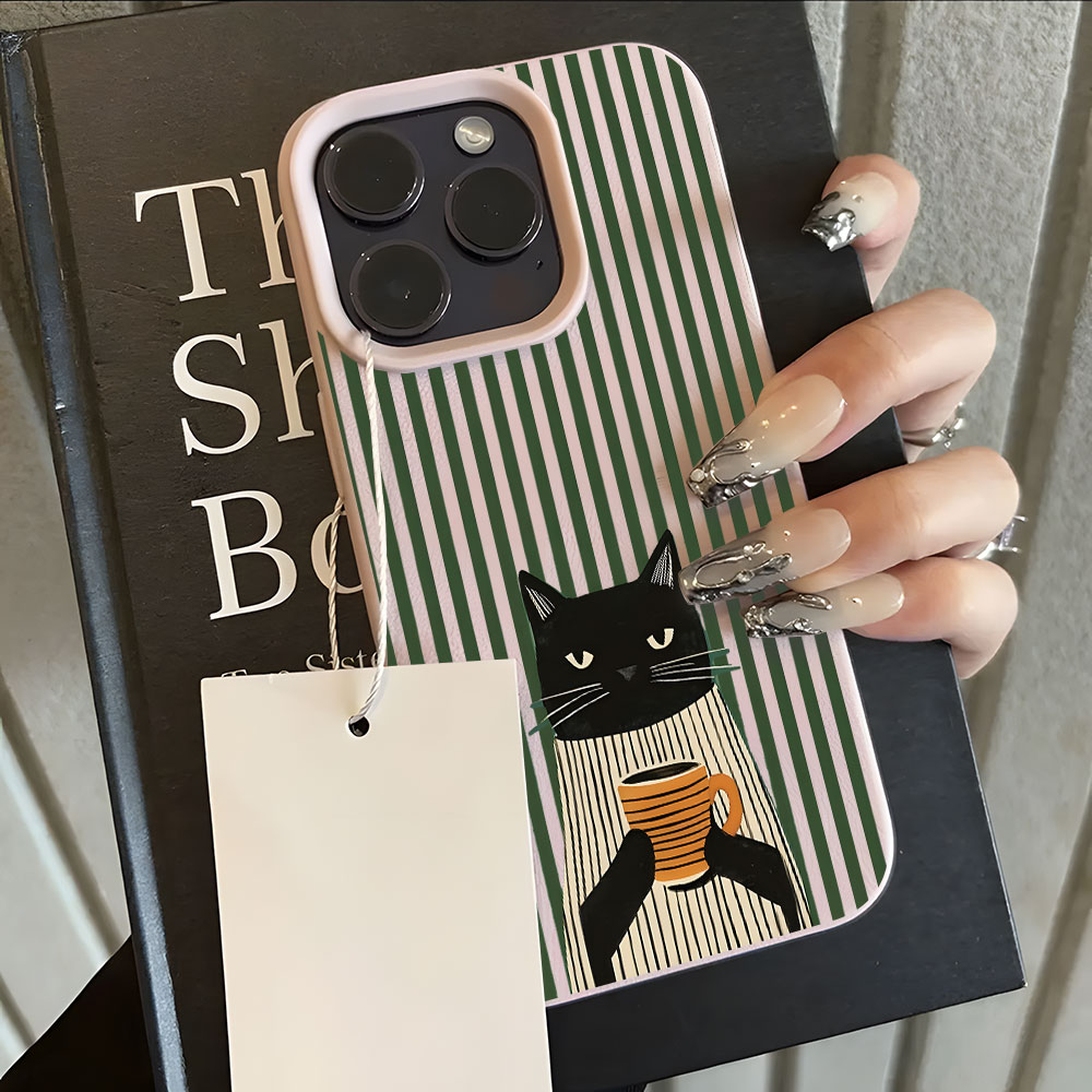 غطاء هاتف مضحك بنمط قطة وقهوة  - مراجعة Phone Cases Funny وسعره