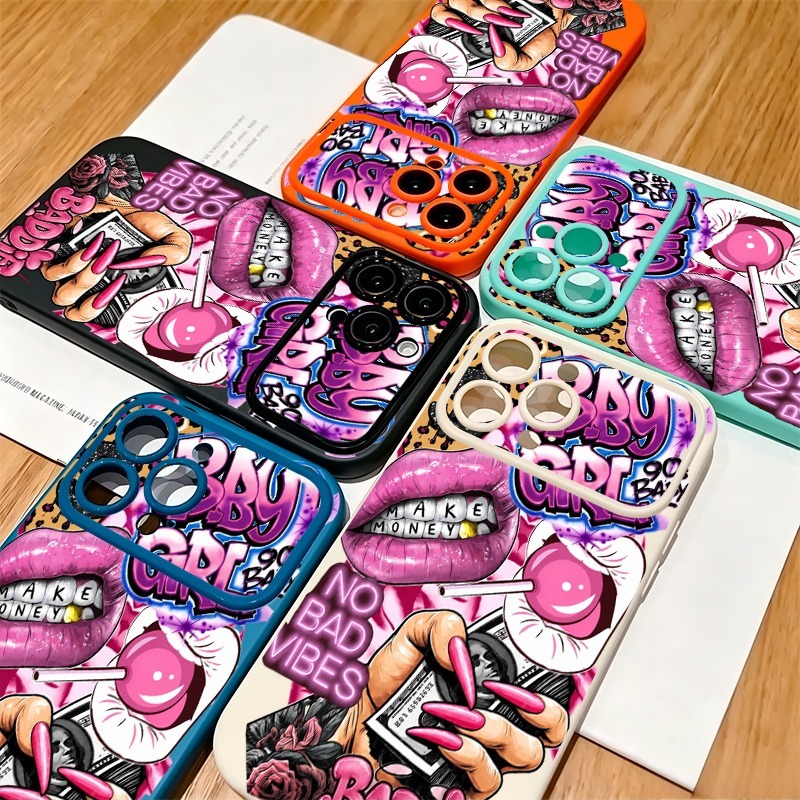 جراب هاتف بتصميم شفاه وردية وط - مراجعة Phone Cases Iphone وسعره