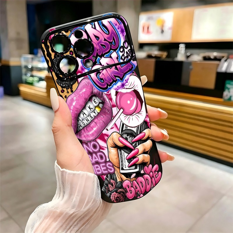 جراب هاتف بتصميم شفاه وردية وط - مراجعة Phone Cases Iphone وسعره