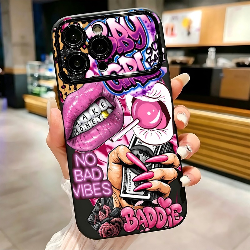 جراب هاتف بتصميم شفاه وردية وط - مراجعة Phone Cases Iphone وسعره