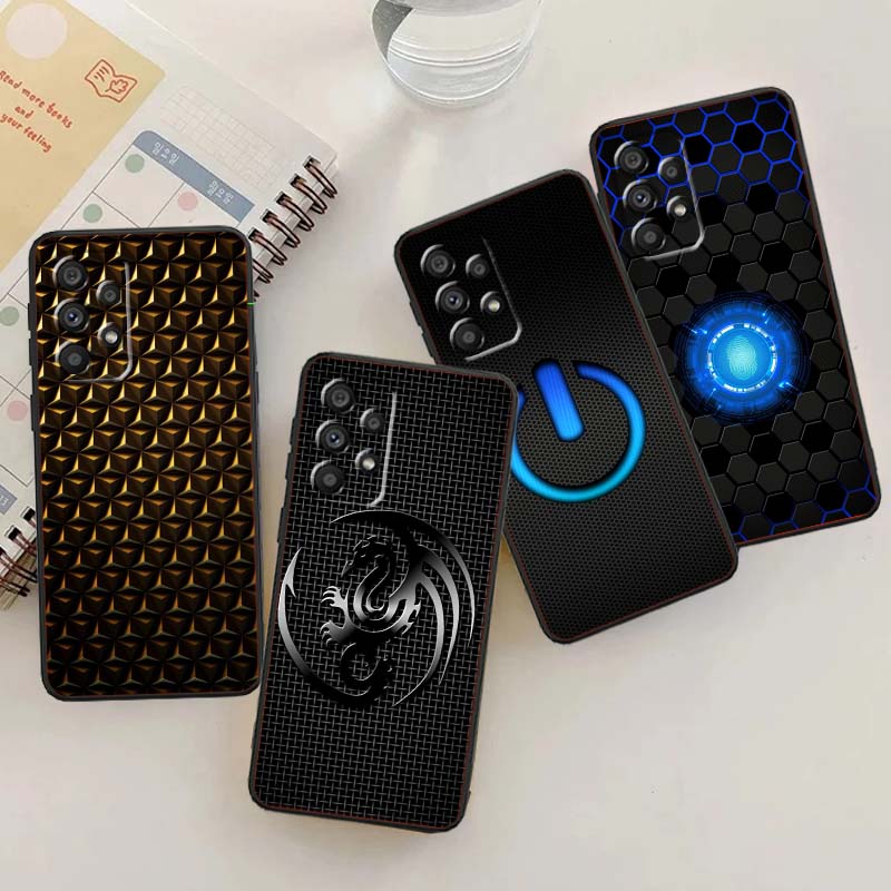 غطاء هاتف أسود بنمط ألياف الكر - مراجعة Phone Cases Samsung A14 وسعره