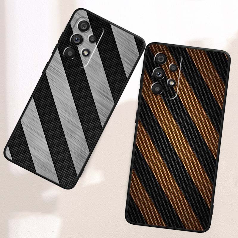 غطاء هاتف أسود بنمط ألياف الكر - مراجعة Phone Cases Samsung A14 وسعره
