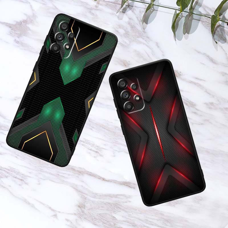 غطاء هاتف أسود بنمط ألياف الكر - مراجعة Phone Cases Samsung A14 وسعره