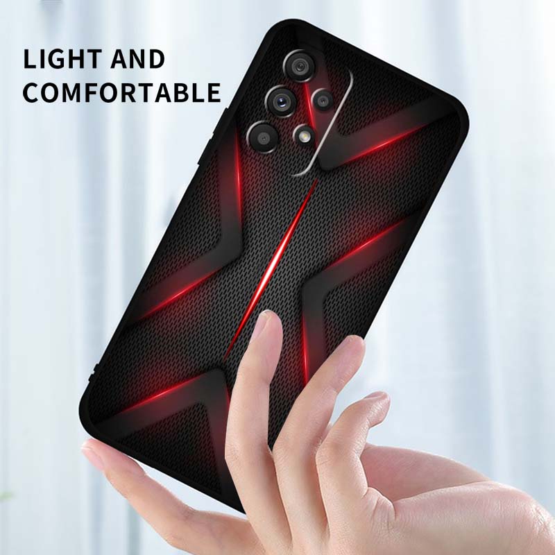 غطاء هاتف أسود بنمط ألياف الكر - مراجعة Phone Cases Samsung A14 وسعره