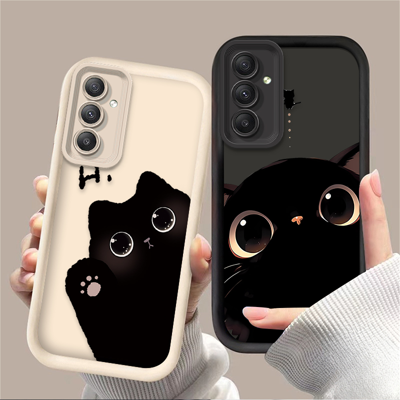 جميل كبير العينين القط قضية ال - مراجعة Phone Cases Samsung A14 وسعره