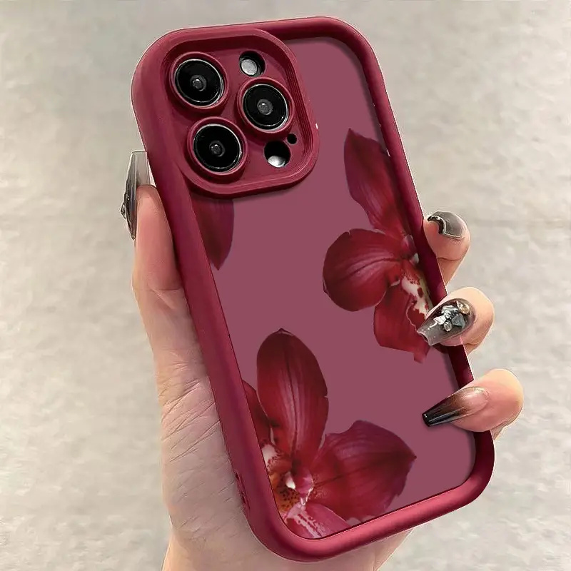 غطاء هاتف بنمط زهرة الأوركيد ب - مراجعة Phone Cases Red وسعره